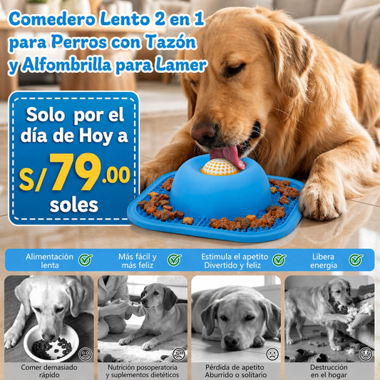 Comedero Antiestrés 2-en-1 para Perros